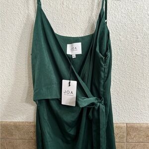 J.O.A. Forest Green Asymmetrical Dress